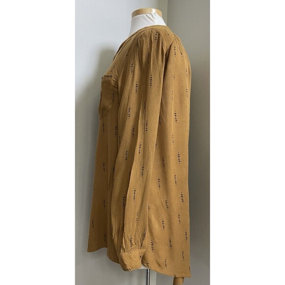 Free People Ladies Small Mustard Colored Peasant Drapey Oversized Tunic - Picture 2 of 7